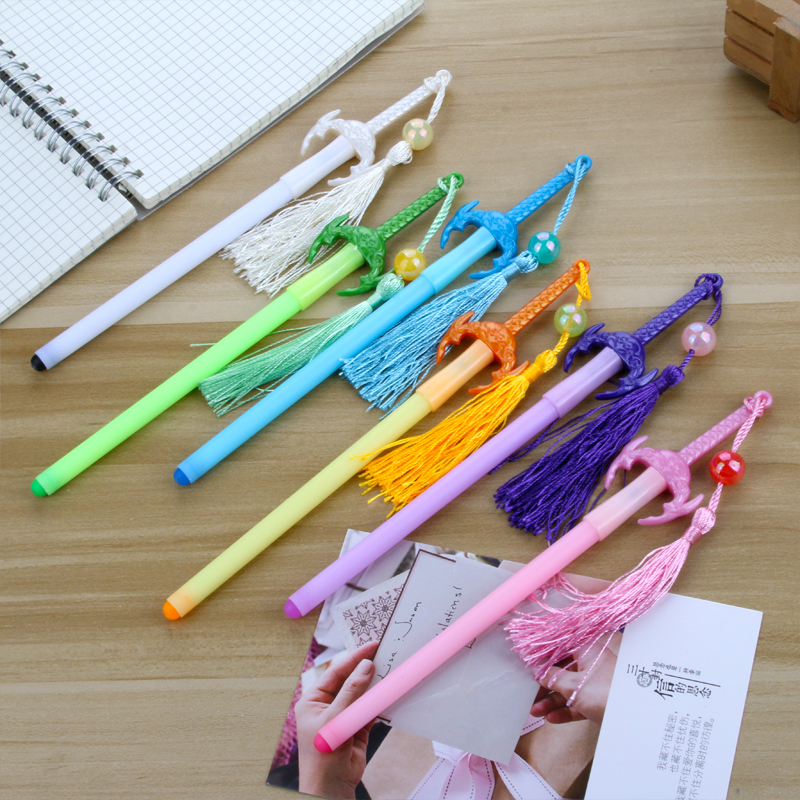 Creative Sword Gel Pen Bearing Sword Tassel Black Core Weapon Ball Pen Student Stationery Creative Sword Gel Pen Bearing Sword Tassel Black Core Weapon Ball Pen Student Stationery
