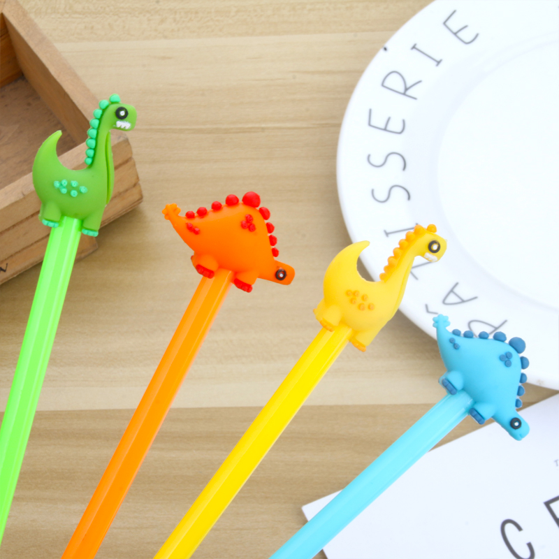 Creative Cartoon Animal Dinosaur Gel Pen Cute Learning Stationery Water-Based Paint Pen Syringe Black Office Signature Pen