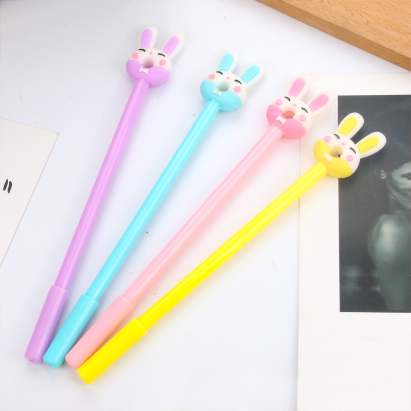Creative Stationery Rabbit Jun Gel Pen Cute Cartoon Long Ears Rabbit Student Ball Pen Black Rabbit Office Signature Pen