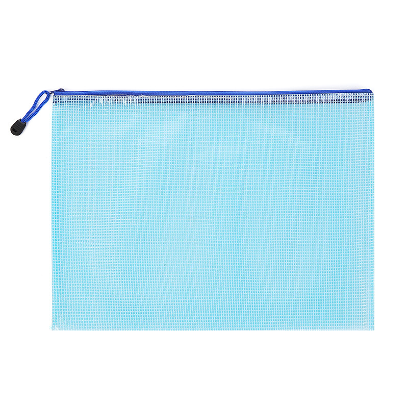 Office Supplies Mesh Bag Zipper Bag Transparent File Bag A4 Information Bag PVC Paper Bag Customized Logo