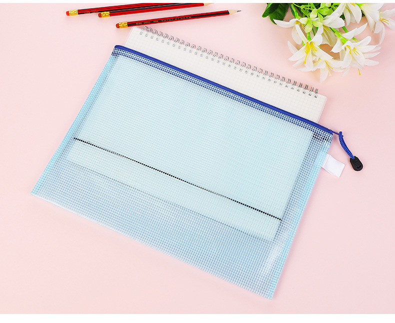 Office Supplies Mesh Bag Zipper Bag Transparent File Bag A4 Information Bag PVC Paper Bag Customized Logo Office Supplies Mesh Bag Zipper Bag Transparent File Bag A4 Information Bag PVC Paper Bag Customized Logo
