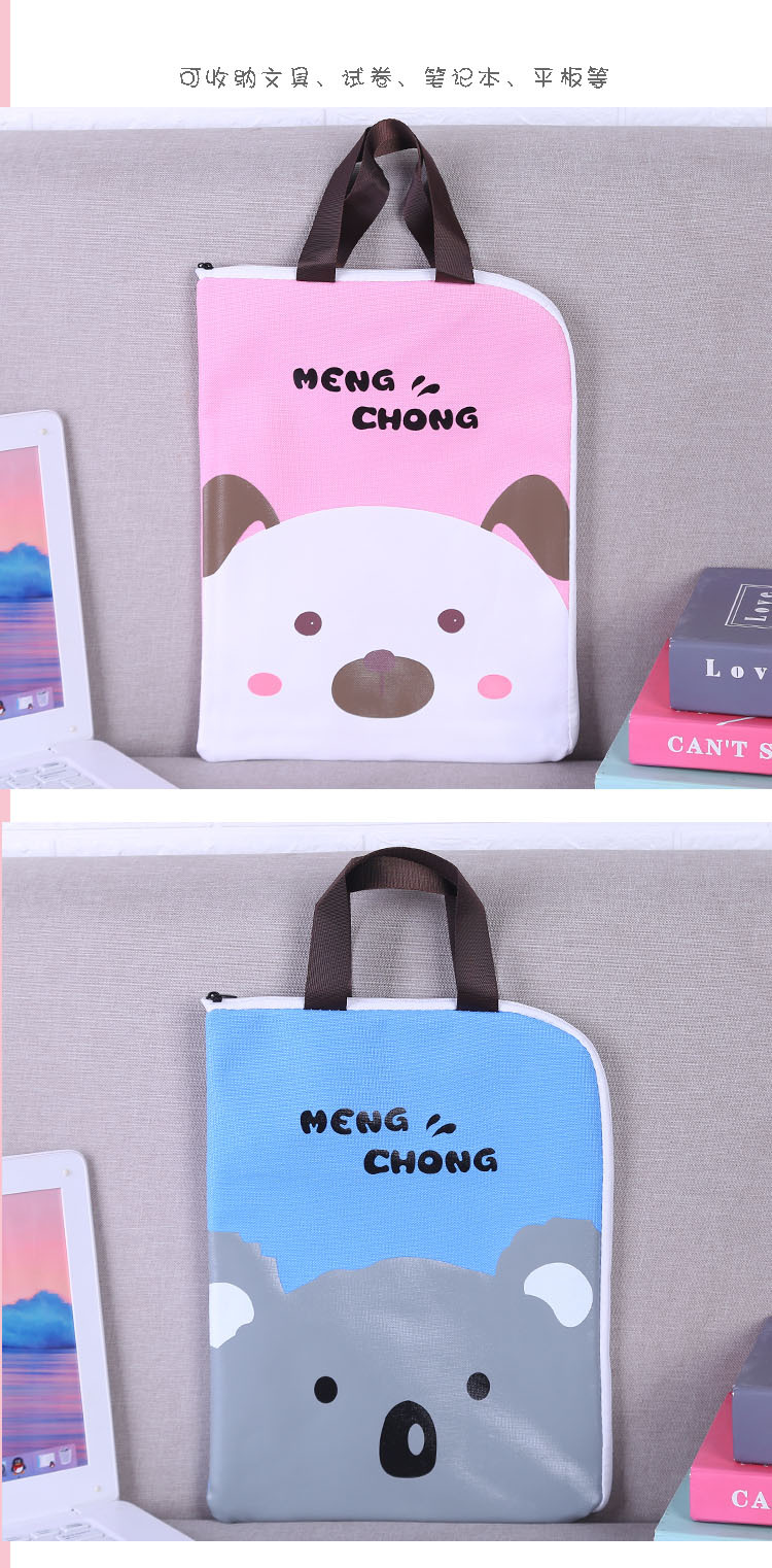 New Casual Student Handbag A4 Information Bag Primary School Student Schoolbag Canvas Bag Korean Cute Printed Tuition Bag