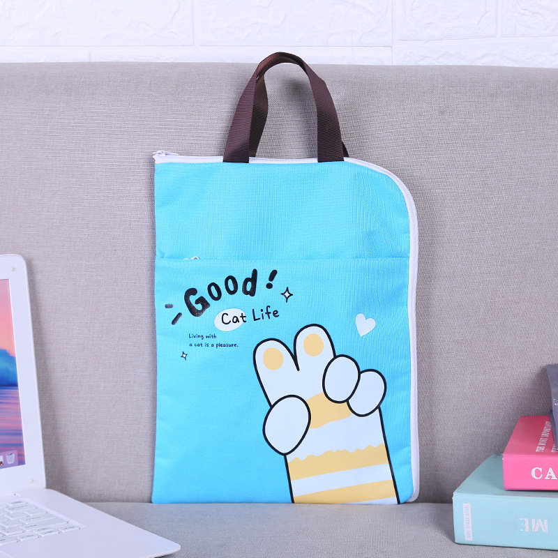 New Casual Student Handbag A4 Information Bag Primary School Student Schoolbag Canvas Bag Korean Cute Printed Tuition Bag