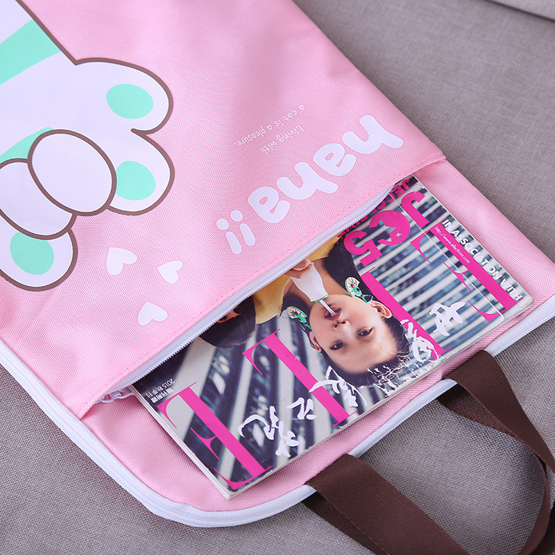 New Casual Student Handbag A4 Information Bag Primary School Student Schoolbag Canvas Bag Korean Cute Printed Tuition Bag
