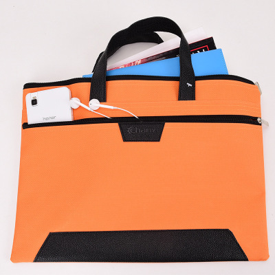 Manufacturer Portable Document Bag Canvas Oxford Multi-Layer Office Storage Briefcase A4 Information Bag Zipper File