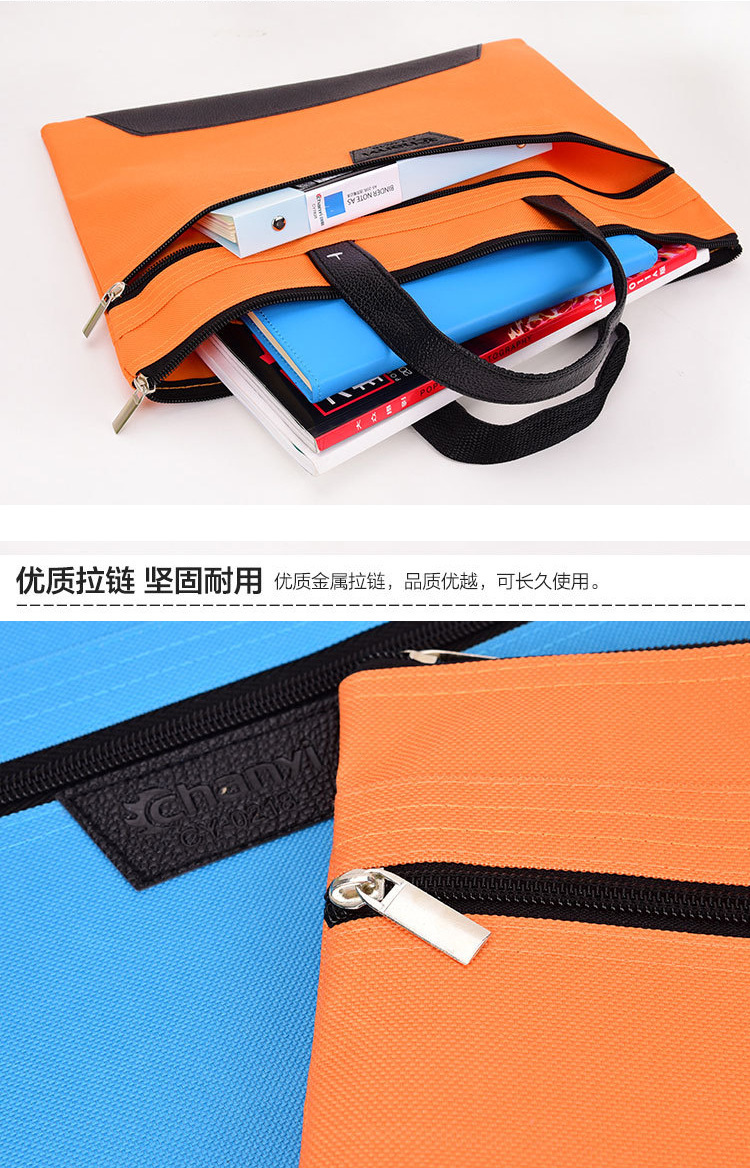 Manufacturer Portable Document Bag Canvas Oxford Multi-Layer Office Storage Briefcase A4 Information Bag Zipper File