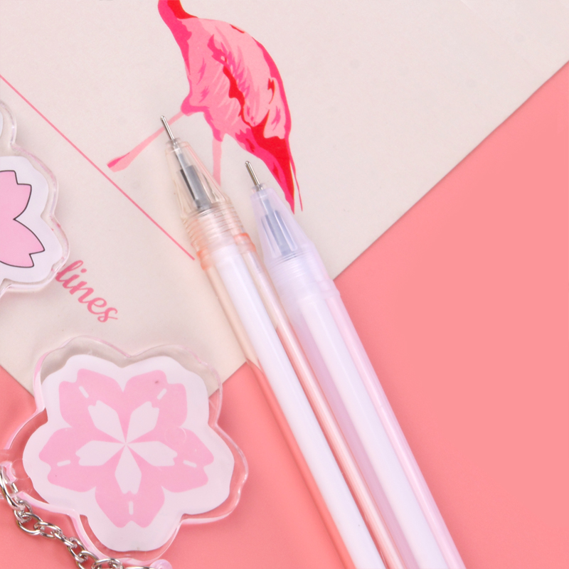 Japanese and Korean Creative New Creative Cherry Blossom Pendant Gel Pen Fresh Students&#039; Supplies Stationery Wholesale Custom Logo