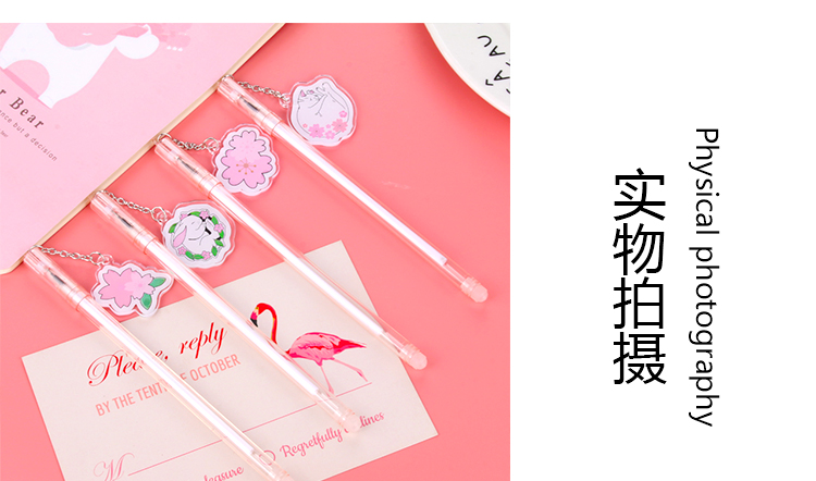 Japanese and Korean Creative New Creative Cherry Blossom Pendant Gel Pen Fresh Students' Supplies Stationery Wholesale Custom Logo Japanese and Korean Creative New Creative Cherry Blossom Pendant Gel Pen Fresh Students' Supplies Stationery Wholesale Custom Logo