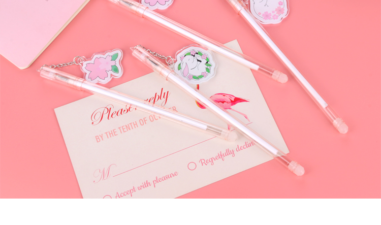 Japanese and Korean Creative New Creative Cherry Blossom Pendant Gel Pen Fresh Students' Supplies Stationery Wholesale Custom Logo Japanese and Korean Creative New Creative Cherry Blossom Pendant Gel Pen Fresh Students' Supplies Stationery Wholesale Custom Logo