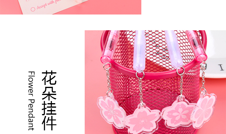 Japanese and Korean Creative New Creative Cherry Blossom Pendant Gel Pen Fresh Students' Supplies Stationery Wholesale Custom Logo Japanese and Korean Creative New Creative Cherry Blossom Pendant Gel Pen Fresh Students' Supplies Stationery Wholesale Custom Logo