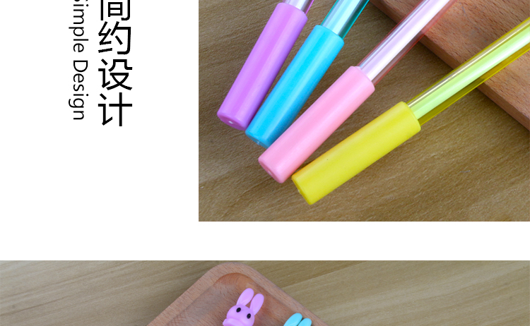 Japanese and Korean Creative New Cartoon Rabbit Pendant Gel Pen Transparent Pen Holder Gel Pen Student Studying Stationery Wholesale