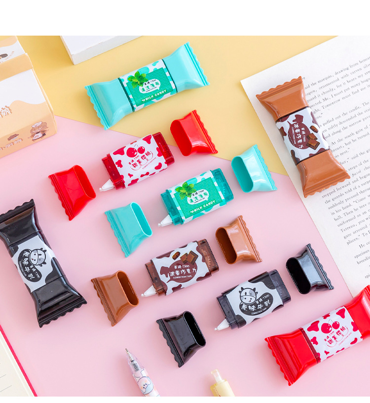 Cartoon Creative Cute Candy Correction Tape 3.5 M Korean Creative Student Stationery Correction Tape Correction Tape