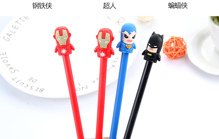 Korean Creative Cartoon Cute Marvel Heroes Gel Pen Black Gel Ink Pen Student Stationery Signature Pen Custom Logo Korean Creative Cartoon Cute Marvel Heroes Gel Pen Black Gel Ink Pen Student Stationery Signature Pen Custom Logo