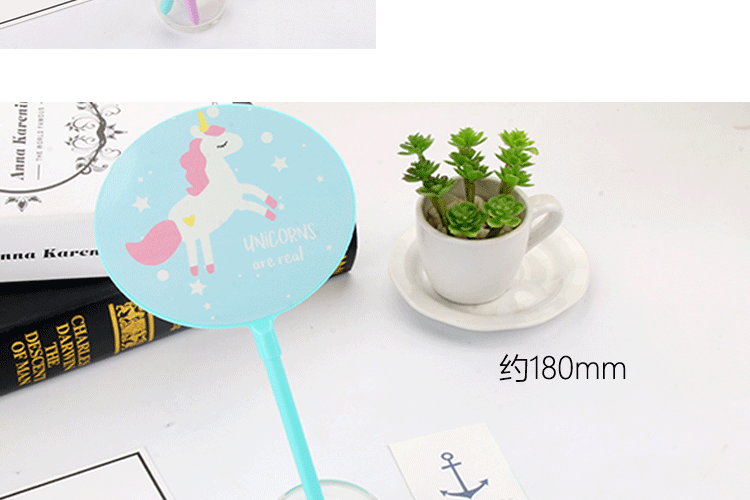 Korean Creative Stationery Fan Pen Cute Cartoon Unicorn Gel Pen Small Fresh Signature Pen Can Be Printed Logo Korean Creative Stationery Fan Pen Cute Cartoon Unicorn Gel Pen Small Fresh Signature Pen Can Be Printed Logo