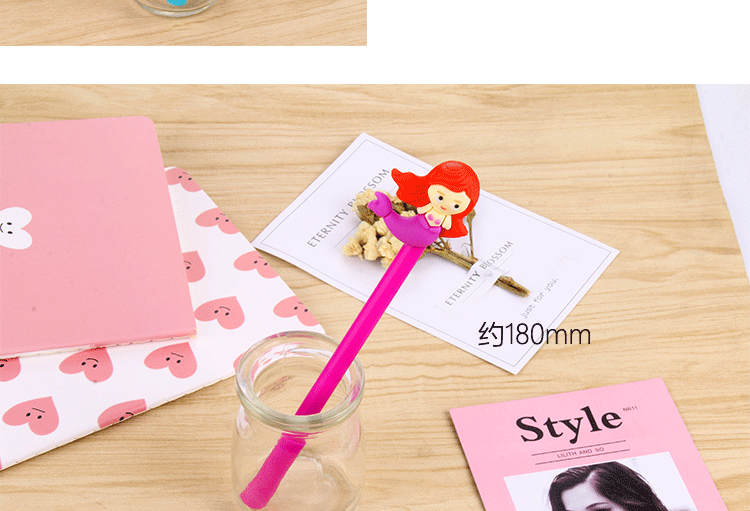 Factory Direct Sales Creative Stationery Mermaid Cartoon Gel Pen Small Fish Man Black Gel Ink Pen Office Signature Pen Factory Direct Sales Creative Stationery Mermaid Cartoon Gel Pen Small Fish Man Black Gel Ink Pen Office Signature Pen