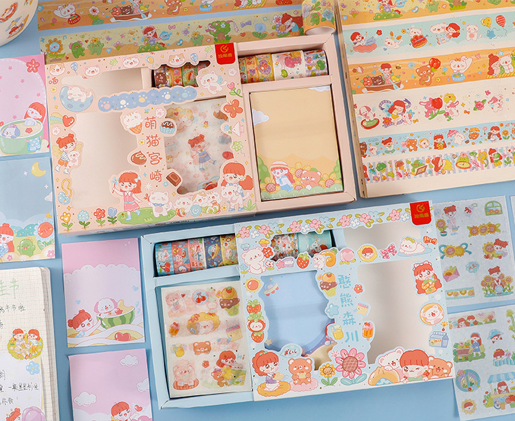 Cartoon Cute Stickers Note Set Student Children DIY Journal Tape Creative Stationery Boutique Small Gift Cartoon Cute Stickers Note Set Student Children DIY Journal Tape Creative Stationery Boutique Small Gift