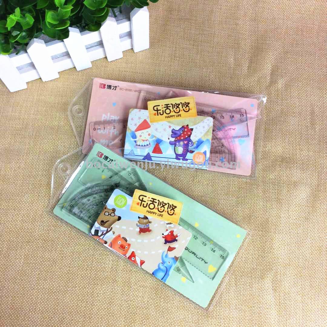 Bocai New High Quality for Student Learning 15cm Cartoon Plastic Ruler Sets