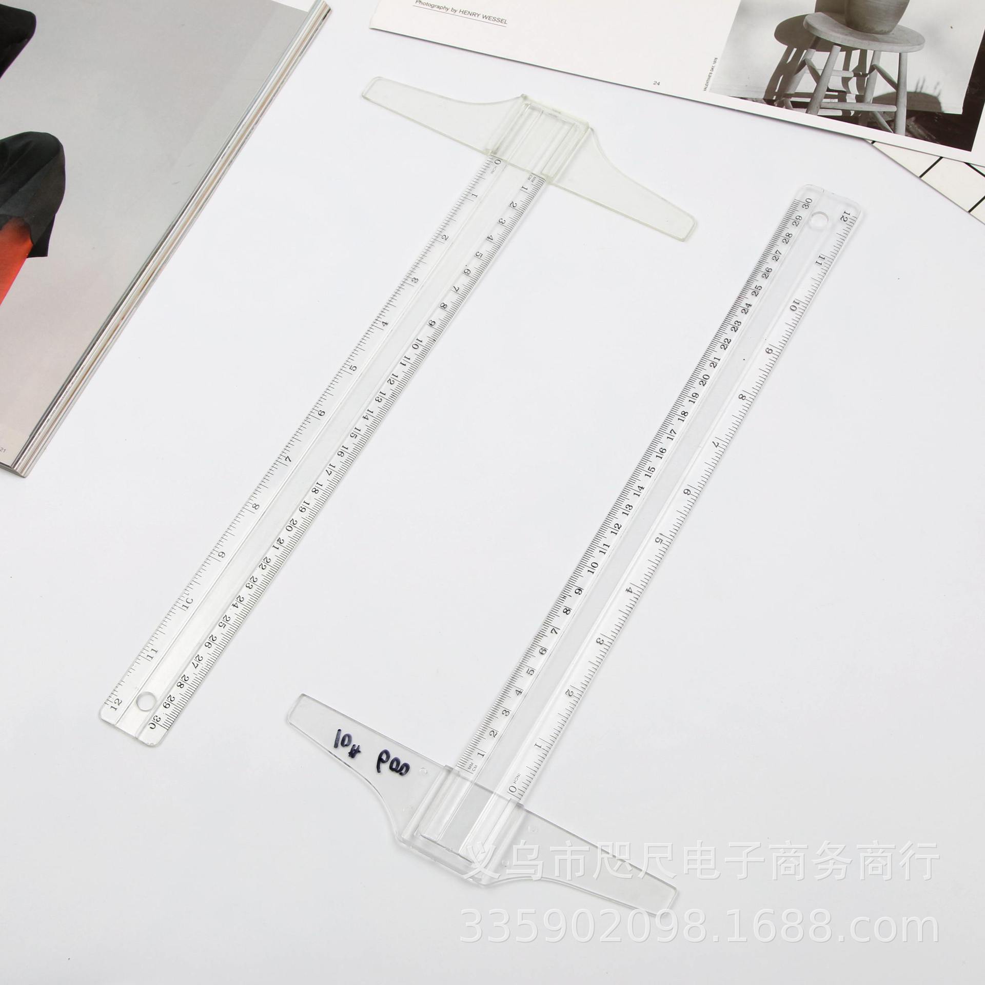 Various specifications of plastic t-square transparent t-square learning stationery ruler