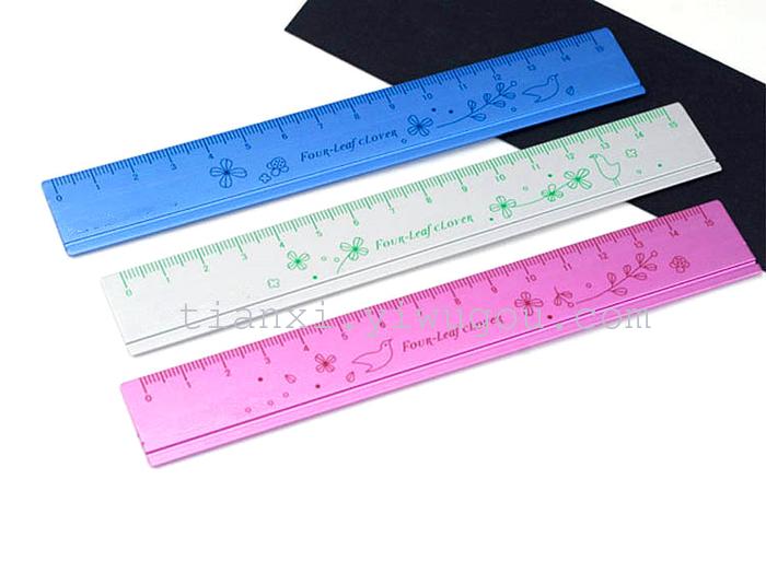 Ruler stationery 8108 metal ruler aluminum ruler lucky four-leaf clover Ruler stationery 8108 metal ruler aluminum ruler lucky four-leaf clover