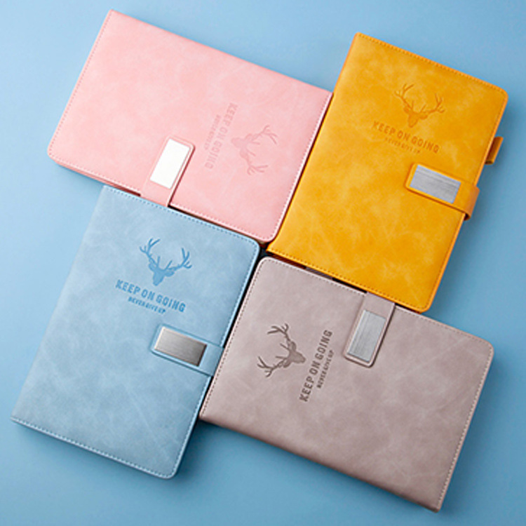 Business Notebook Logoa5 Flat Imitation Leather Soft Leather Office Fresh Buckle Diary Notepad