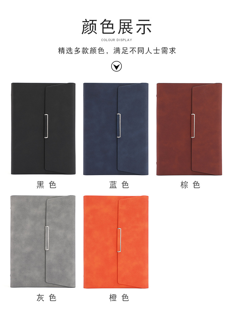 Products in Stock New Leather Surface Notepad A5 Tri-Fold Loose-Leaf Notebook Pack Business Office Diary Customized Logo