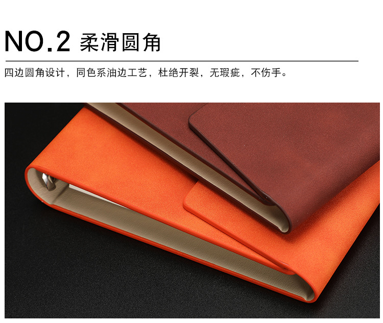 Products in Stock New Leather Surface Notepad A5 Tri-Fold Loose-Leaf Notebook Pack Business Office Diary Customized Logo