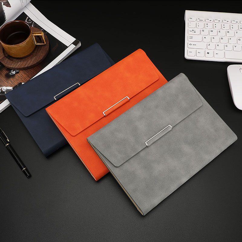 Products in Stock New Leather Surface Notepad A5 Tri-Fold Loose-Leaf Notebook Pack Business Office Diary Customized Logo