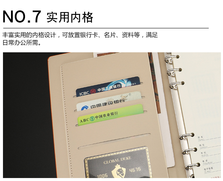 Products in Stock New Leather Surface Notepad A5 Tri-Fold Loose-Leaf Notebook Pack Business Office Diary Customized Logo