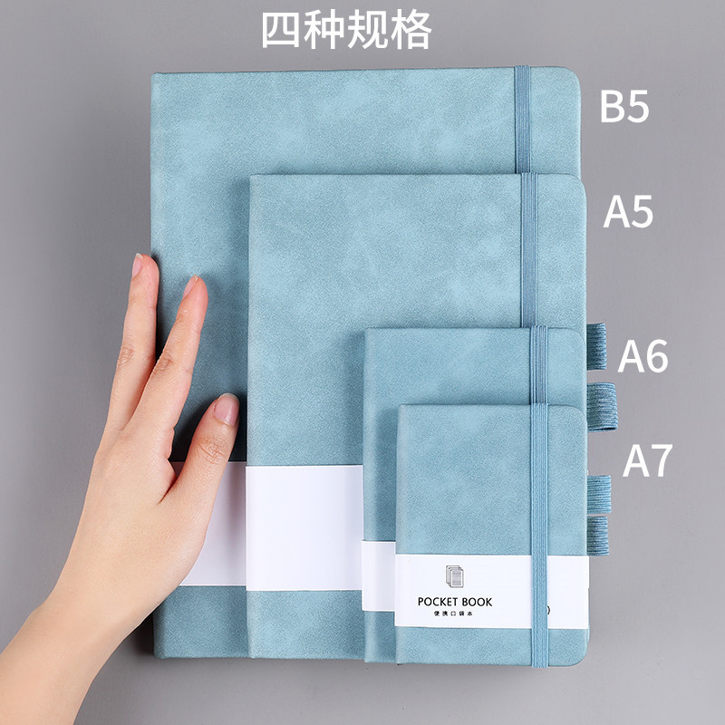 A7 Color Elastic Bandage Portable Notebook Wholesale Student Memo Skin Feeling Leather Portable Pocket Journal Book