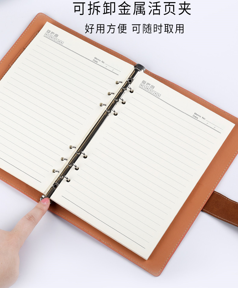A5 Soft Leather Loose-Leaf Notebook Office Meeting Notebook Personality Creative Notepad Gift Set Customizable Logo A5 Soft Leather Loose-Leaf Notebook Office Meeting Notebook Personality Creative Notepad Gift Set Customizable Logo