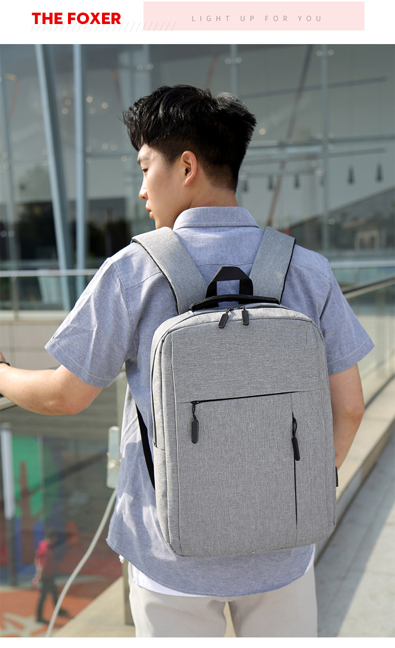Cross-Border Supply Logo Customizable USB Backpack Casual Business Men's Bag Notebook Backpack One Piece Dropshipping Cross-Border Supply Logo Customizable USB Backpack Casual Business Men's Bag Notebook Backpack One Piece Dropshipping