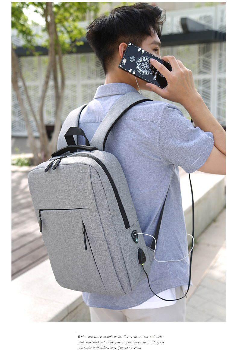 Cross-Border Supply Logo Customizable USB Backpack Casual Business Men's Bag Notebook Backpack One Piece Dropshipping Cross-Border Supply Logo Customizable USB Backpack Casual Business Men's Bag Notebook Backpack One Piece Dropshipping