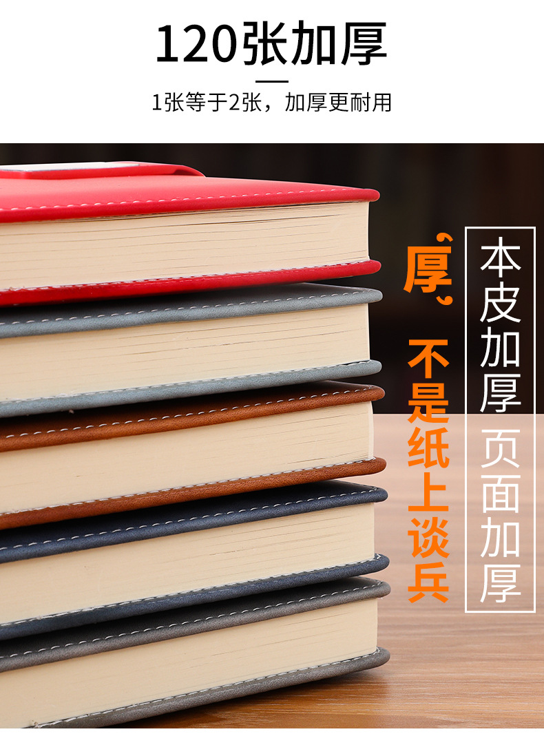 Wholesale Set A5 Notebook Business Retro Work B5 Notebook Leather Surface Notepad Stationery Printable Logo