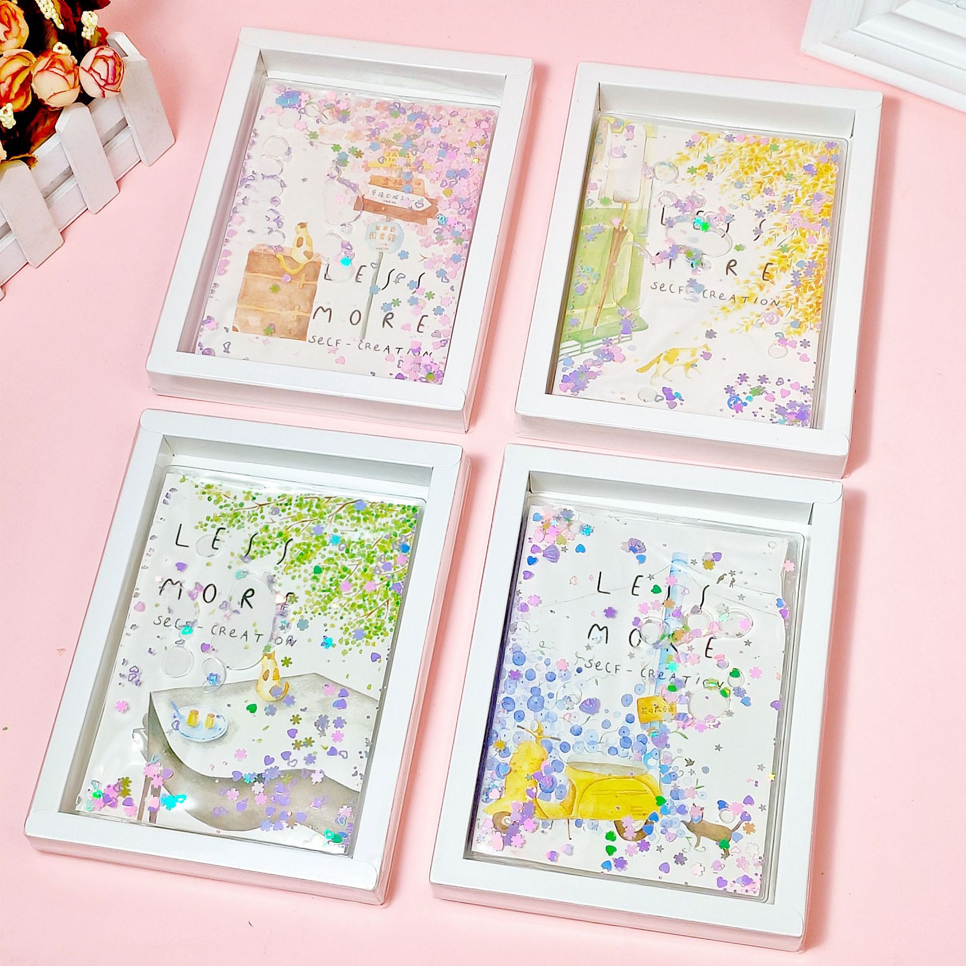 Creative Journal Book Notebook Quicksand Plastic Cover Notebook Student Stationery Diary Loose-Leaf Notebook Gift Wholesale Creative Journal Book Notebook Quicksand Plastic Cover Notebook Student Stationery Diary Loose-Leaf Notebook Gift Wholesale