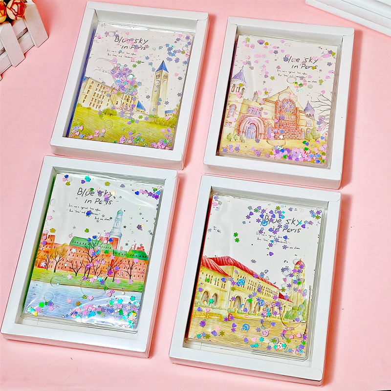Creative Journal Book Notebook Quicksand Plastic Cover Notebook Student Stationery Diary Loose-Leaf Notebook Gift Wholesale Creative Journal Book Notebook Quicksand Plastic Cover Notebook Student Stationery Diary Loose-Leaf Notebook Gift Wholesale