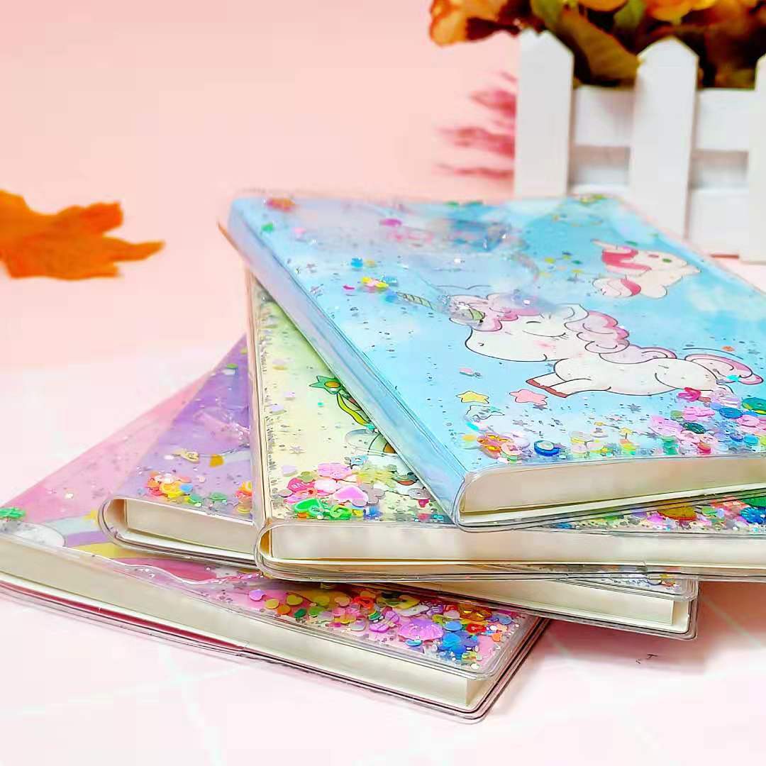Creative Journal Book Notebook Quicksand Plastic Cover Notebook Student Stationery Diary Loose-Leaf Notebook Gift Wholesale Creative Journal Book Notebook Quicksand Plastic Cover Notebook Student Stationery Diary Loose-Leaf Notebook Gift Wholesale