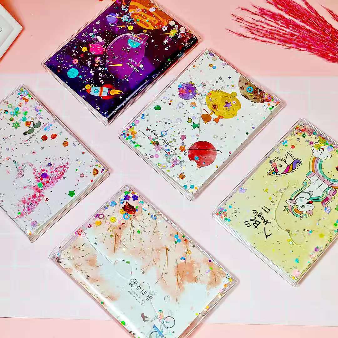 Creative Journal Book Notebook Quicksand Plastic Cover Notebook Student Stationery Diary Loose-Leaf Notebook Gift Wholesale Creative Journal Book Notebook Quicksand Plastic Cover Notebook Student Stationery Diary Loose-Leaf Notebook Gift Wholesale