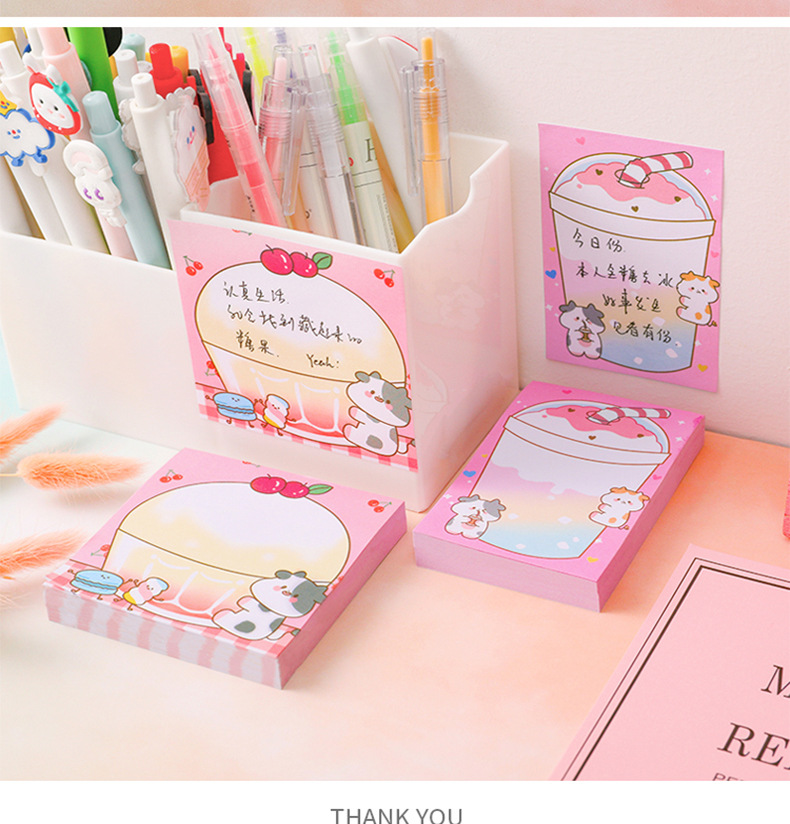 Fantasy Sweetheart Calf Sticky Notes Student Ins Girl Heart Note Pad Tearable Note Sticker Message Notebook