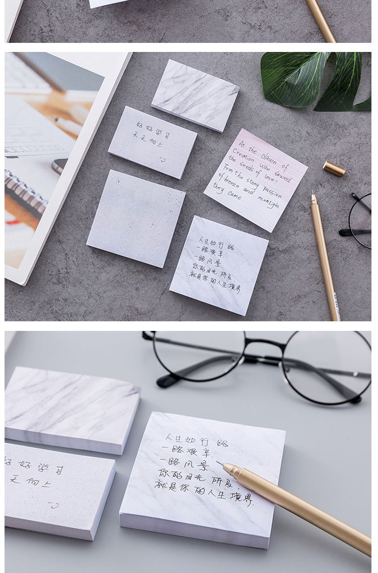 Korean Stationery Personalized Creative Marble Texture Sticky Notes Tearable Small Notepaper Notebook Message Memo Note Sticker Korean Stationery Personalized Creative Marble Texture Sticky Notes Tearable Small Notepaper Notebook Message Memo Note Sticker