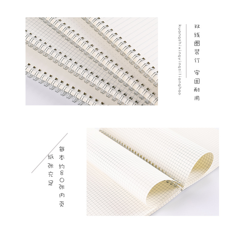 Zhishun Simple Pp Transparent Frosted Coil Notebook Journal Book Student Notepad Mesh Blank Loose Leaf Notebook