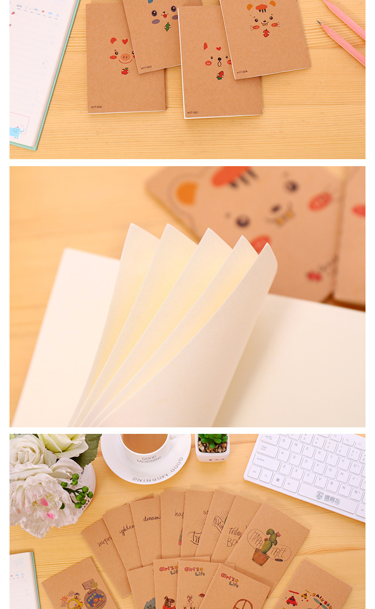 Kraft Paper Retro 64K Small Notebook Mini Pocket Notepad Blank Inner Page Notepad Student Small Gift Kraft Paper Retro 64K Small Notebook Mini Pocket Notepad Blank Inner Page Notepad Student Small Gift