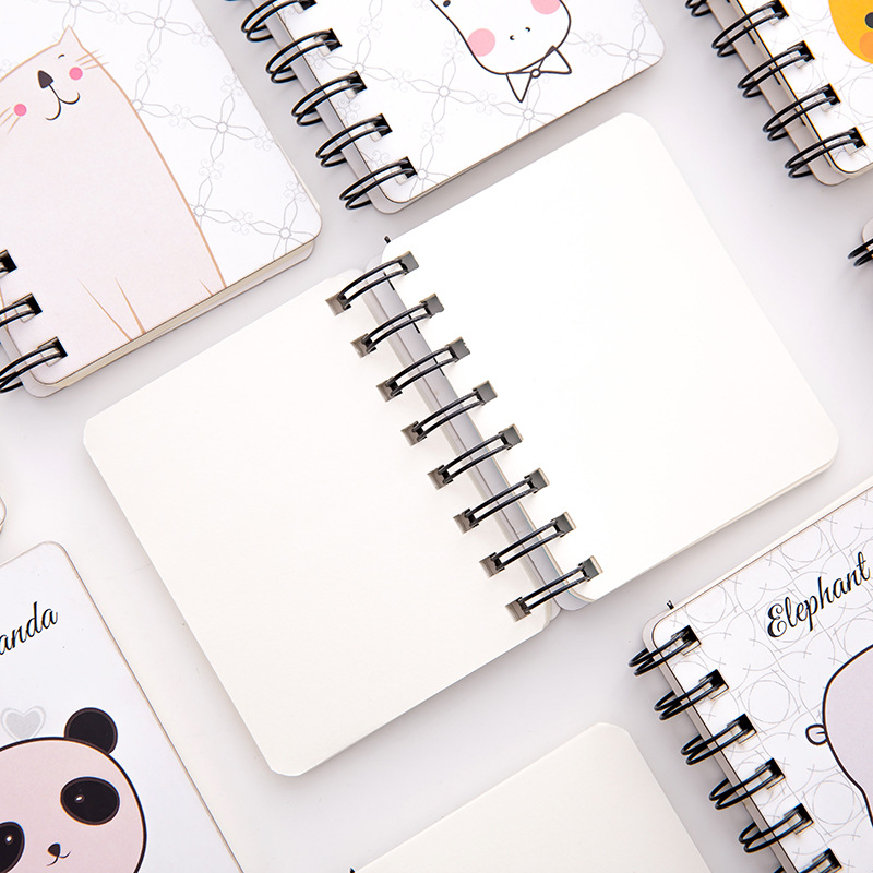 Dichen Cute Animal Cartoon Flip Coil Notebook Portable Mini Portable Notebook Pocket Notepad