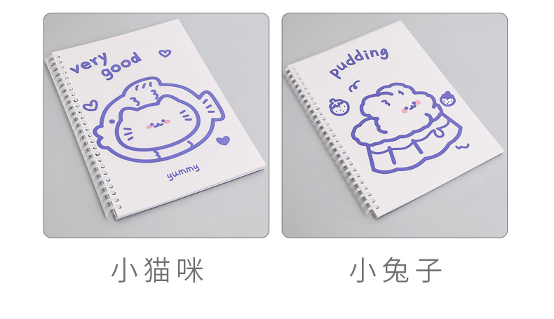 Simple Ins Bear Notebook Fresh B5 Loose-Leaf Coil Notebook Student Transparent Frosted Mesh Journal Book