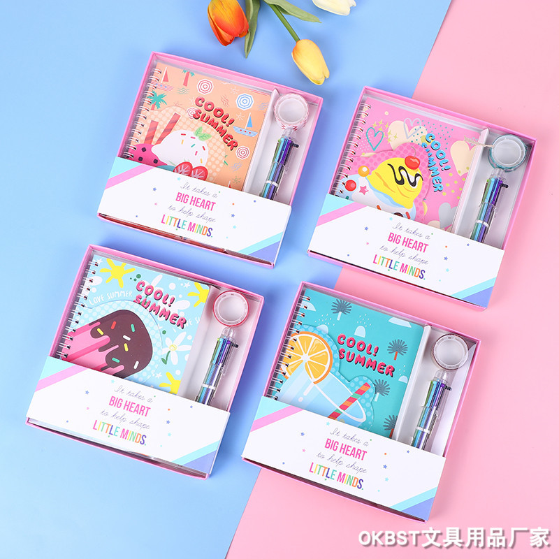 In Stock Wholesale Student Notebook Diary Journal Book Notepad Travel Book Children Pupil Prize Set