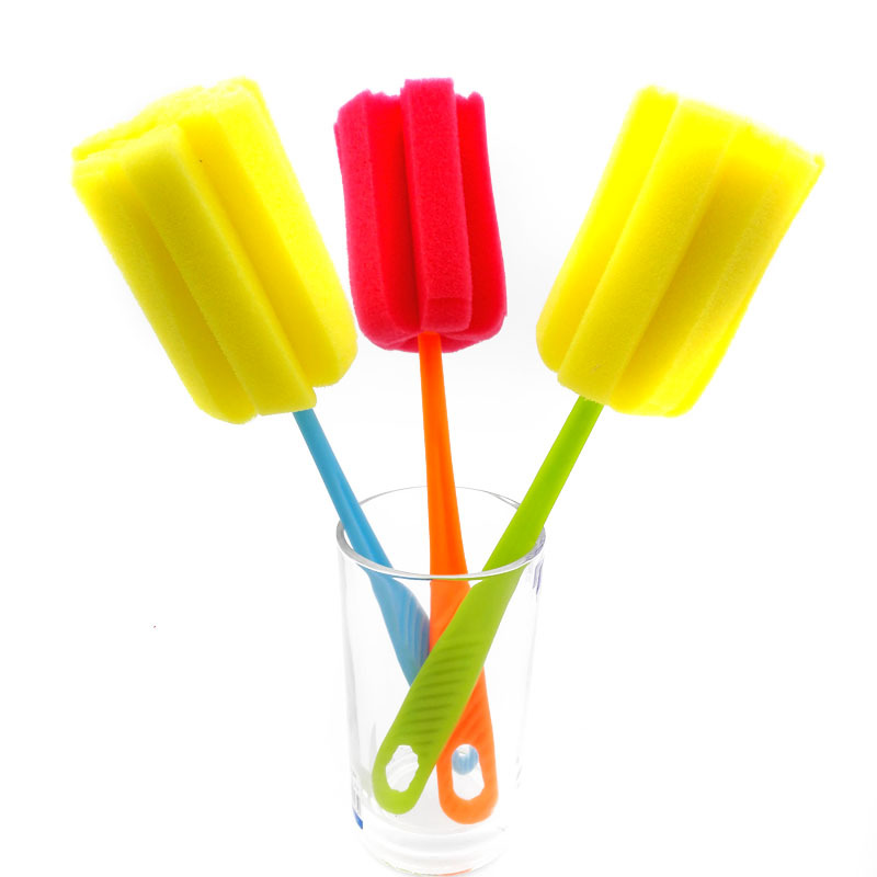 D1124 5011# sponge Brush Glass Clean Brush long handle Brush Cup Long bottle Teacup Brush Wash Cup