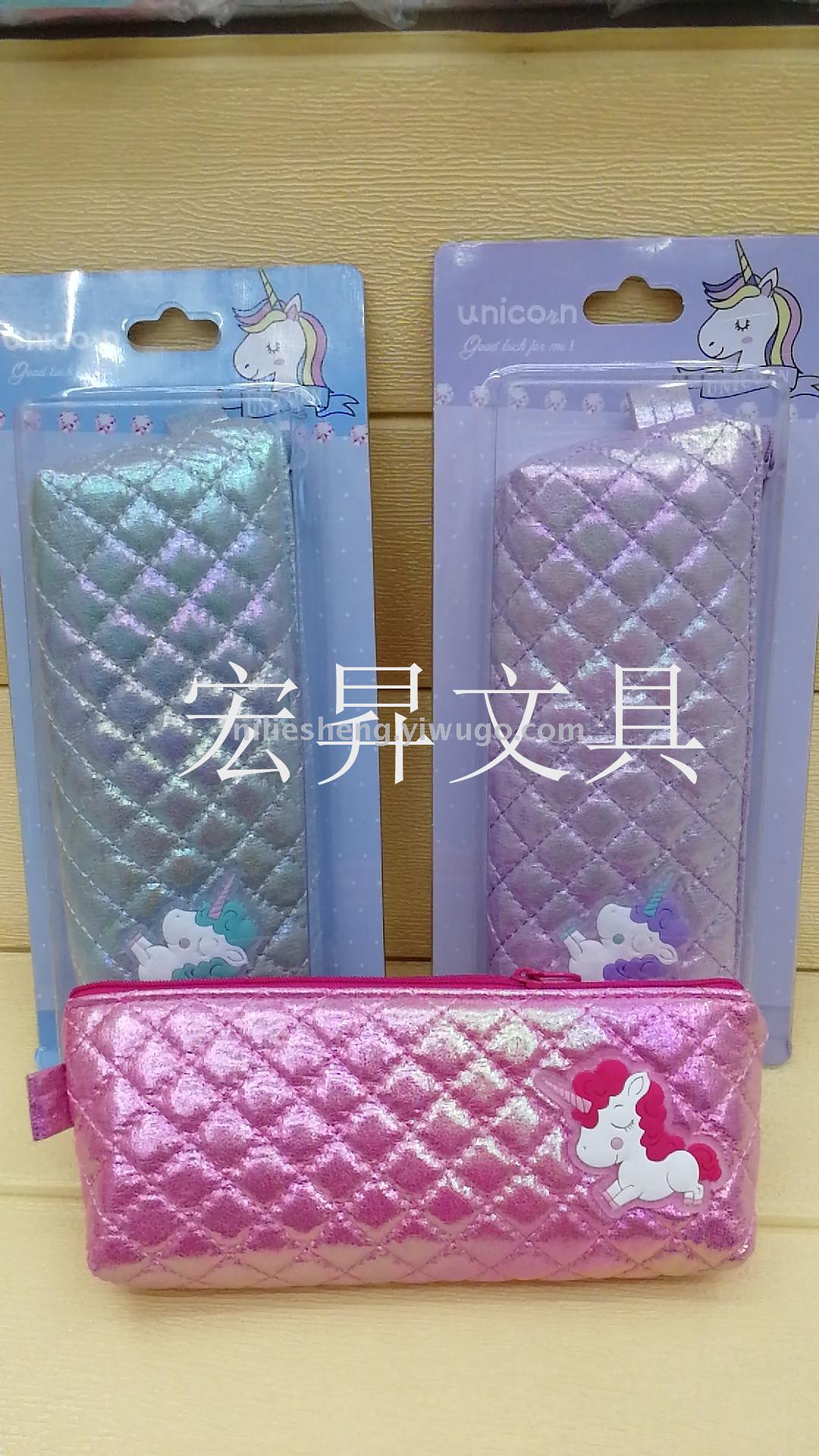 Unicorn pen bag stationery storage bag pencil bag suction card pen box storage box waterproof large capacity cartoon writing case