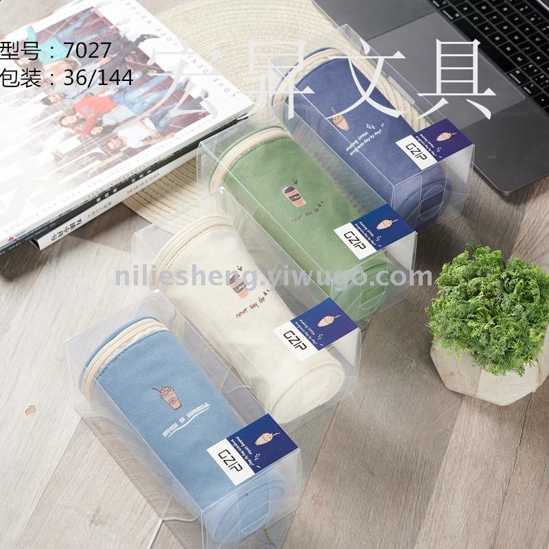 Creative pen bag water glass beverage cup cartoon storage bag pencil bag waterproof large capacity pencil box storage writing case