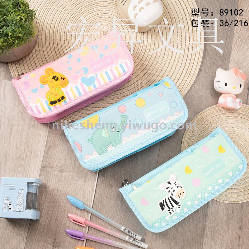 Han version rabbit cartoon pen bag double waterproof large capacity storage bag pencil bag storage box writing box suction card pack Han version rabbit cartoon pen bag double waterproof large capacity storage bag pencil bag storage box writing box suction card pack