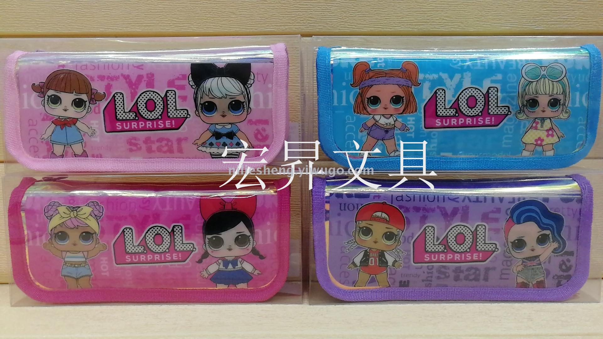 Cartoon pen bag with light LOL high-capacity pencil bags as storage box Hongsheng stationery box