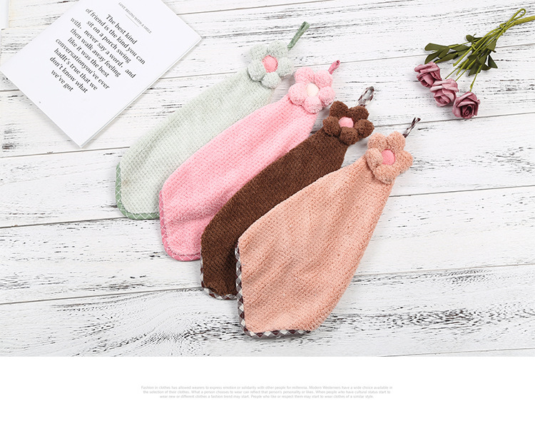 Hanging Hand Towel Coral Fleece Absorbent Flower Kitchen Bathroom Cleaning Towel Lint-Free SUNFLOWER Towel Hanging Hand Towel Coral Fleece Absorbent Flower Kitchen Bathroom Cleaning Towel Lint-Free SUNFLOWER Towel